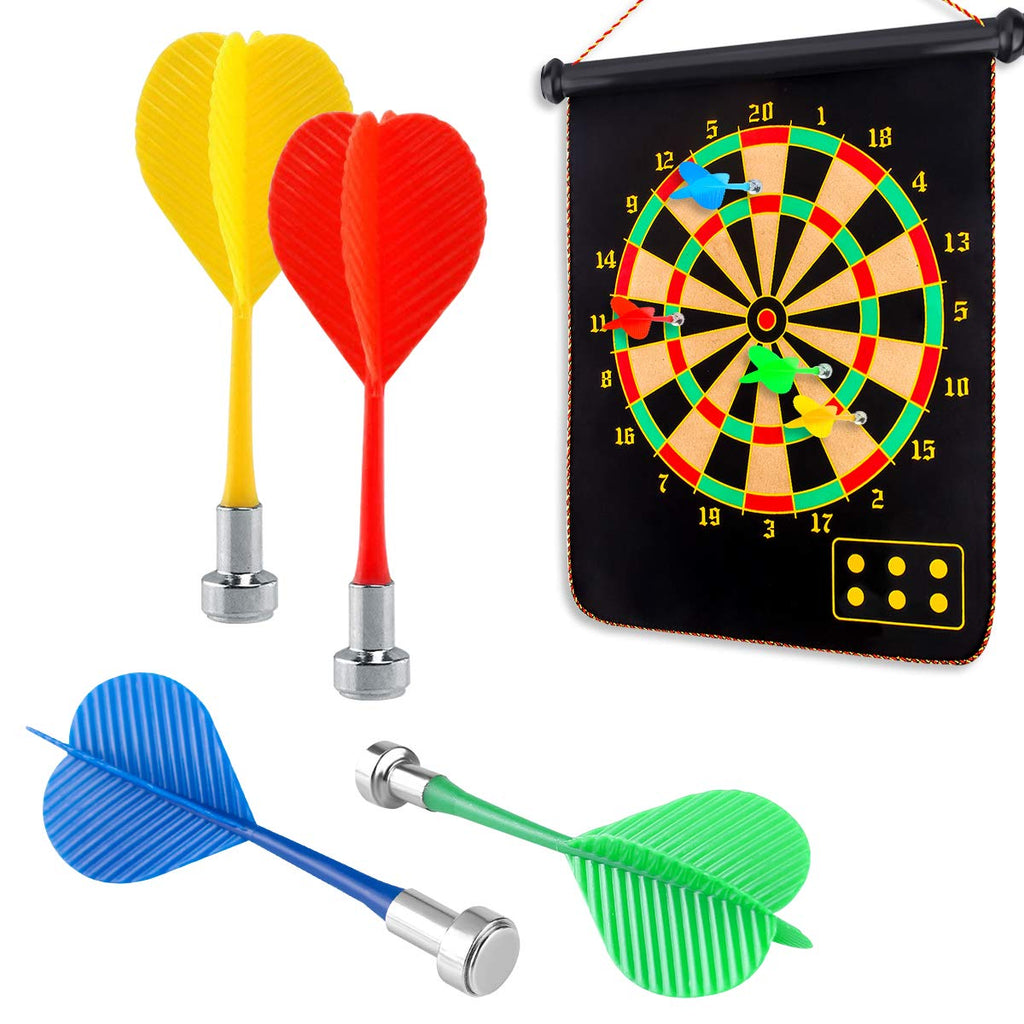 Yalis Magnetic Darts 12 Packs, Replacement Dart Game Safety Plastic Darts, Red Yellow Green And Blue