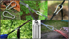 Branded Boards Black & Silver Heavy Duty Zinc-Galvanized Steel Carabiner Spring Snap Clip Link Hooks. 200-400Lb Load. 6 Packs, 1