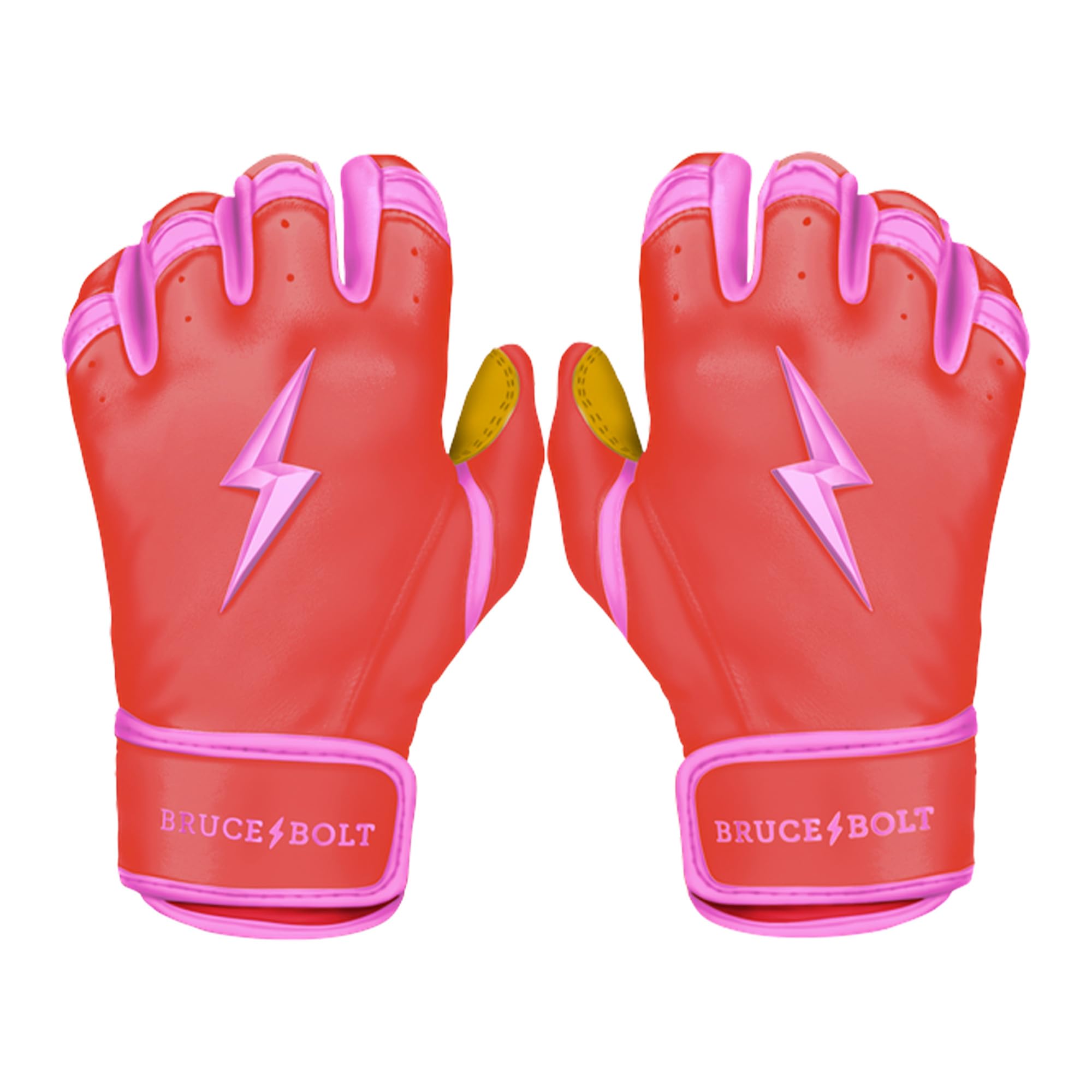 BRUCE BOLT Signature Series Short Cuff Batting Gloves - Harrison Bader Edition - Bader Pink - Youth XLarge
