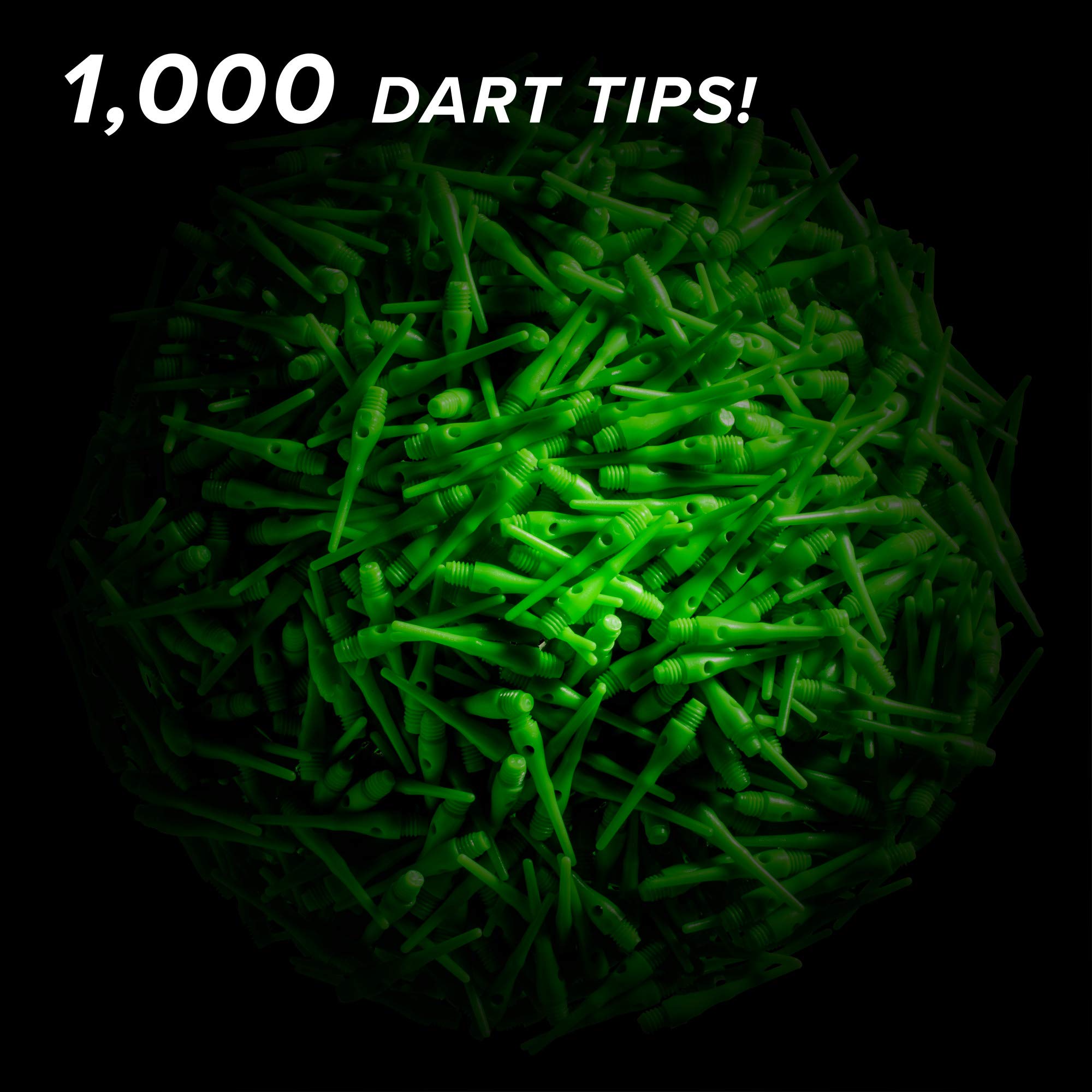 Viper Dart Accessory: Tufflex Iii 2Ba Thread Soft Tip Dart Points, Neon Green, 1000 Pack