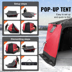 Vevor Pop Up Ice Fishing Tent, 4-6 Person Large Insulated Shelter, 87X79X78 50Sq Ft Fishing Area, Portable Hub-Style Shanty For
