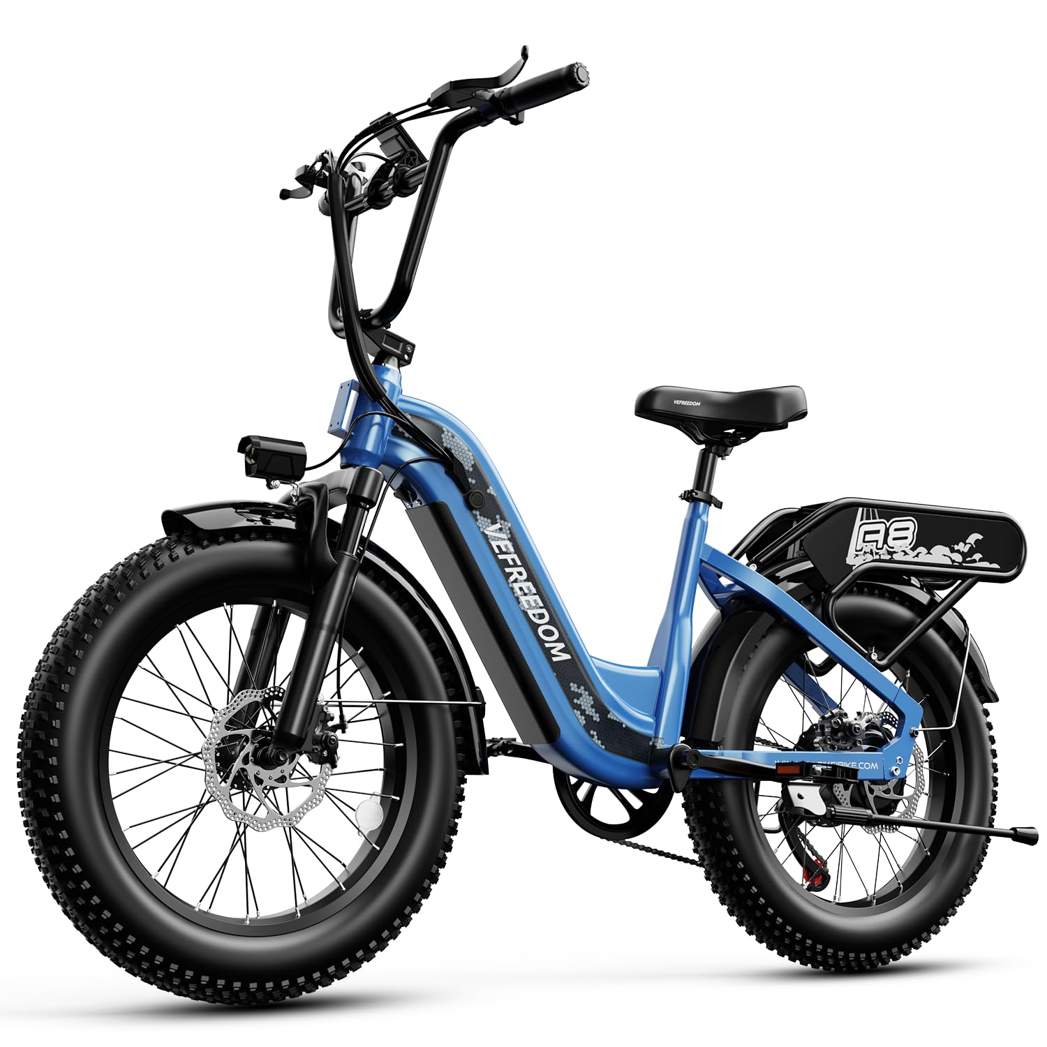 EUY 1500W Fat Tires Electric Bike for Adults,48V 20Ah Fast Ebike, Blue Bicycle