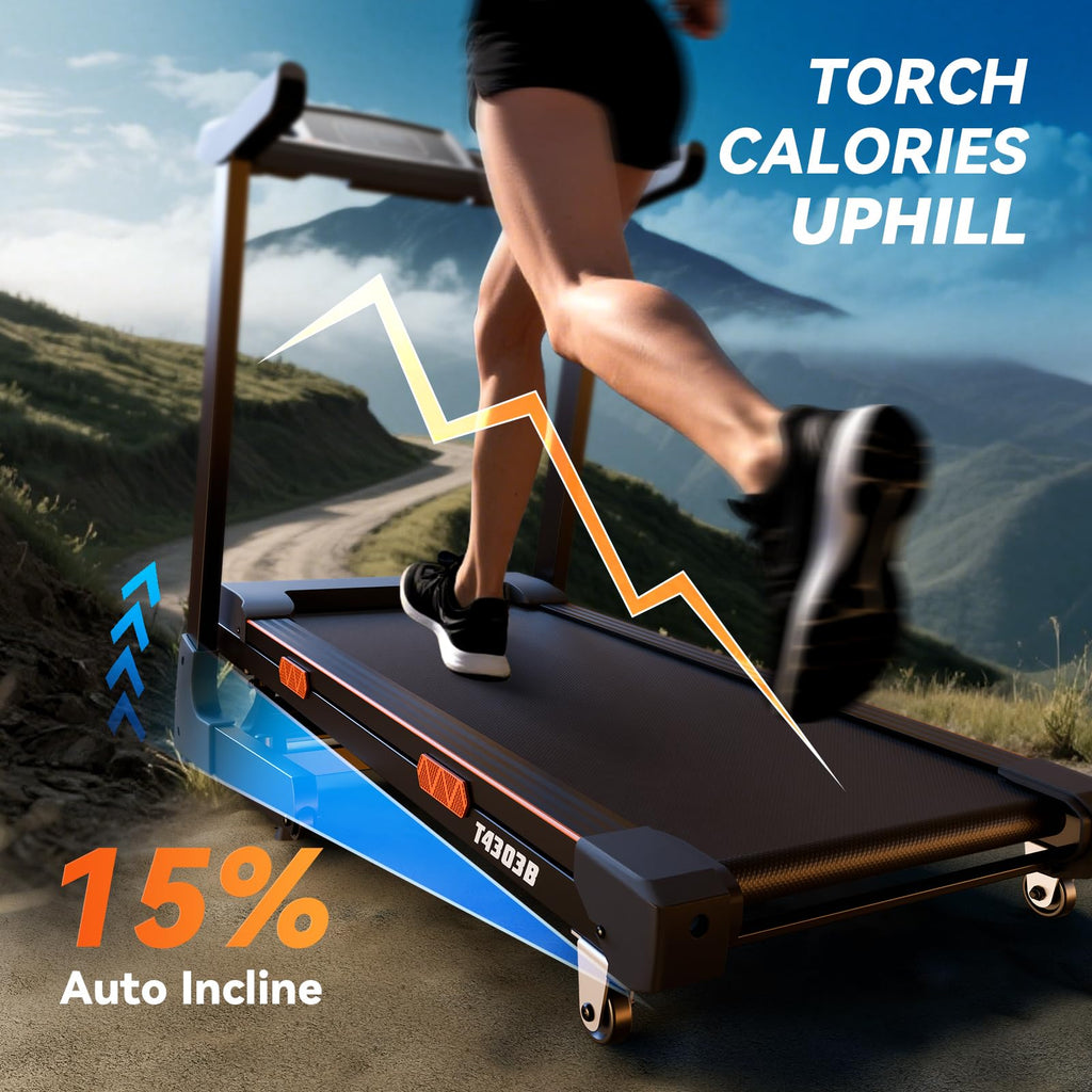 Walking Pad Treadmill With Incline, Under Desk Treadmill For Home Office, 2.5Hp, 300 Lbs Capacity, App/Remote Control, Led Displ