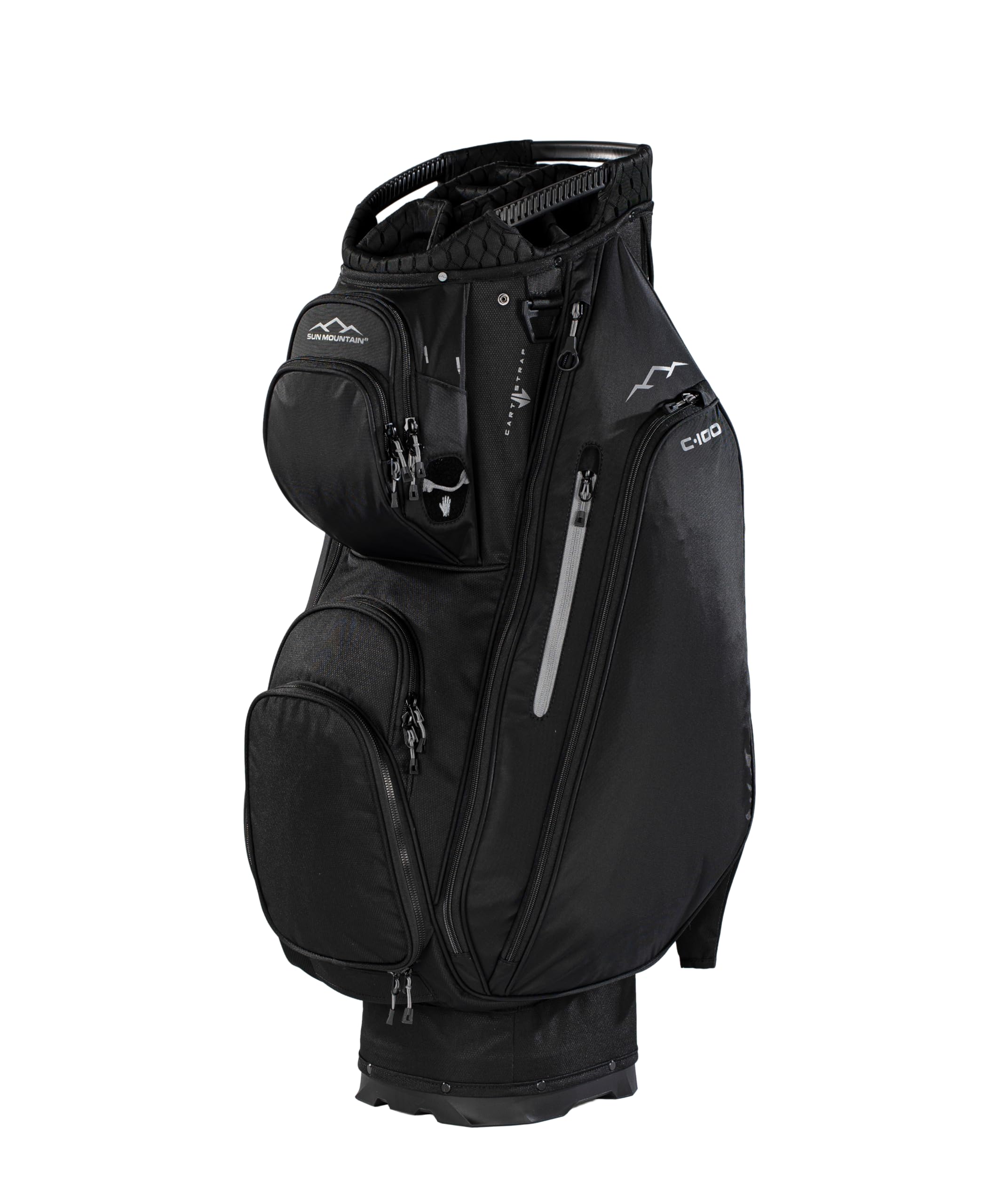 Sun Mountain Mens C100 Lightweight Cart Golf Bag, 14-Way Top, 2026 Model - Black