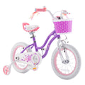 Royalbaby Stargirl 12 Inch Kids Outdoor Bicycle With Accessory Basket, Bell, Thick Wheels, And Safety Training Wheels For Ages 2