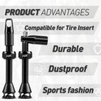 Hakula Matata Tubeless Presta Valve Stem 60 Mm, Super Light Alloy Tubeless Tire Valve Stems With Caps Integrated Core Removal To