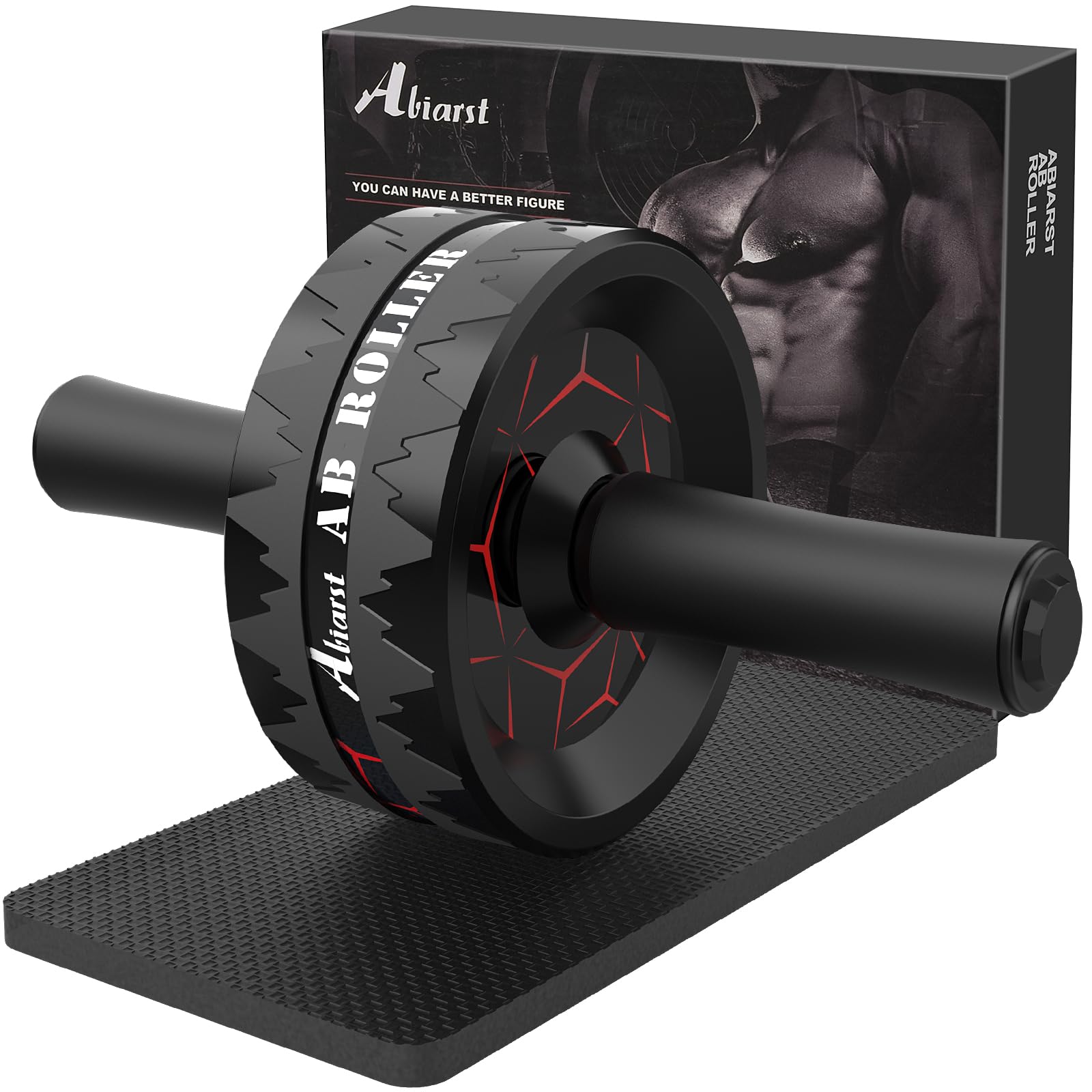 Abiarst Ab Roller Wheel, Abs Workout Equipment for Abdominal & Core Strength Training, Home Gym Exercise Wheels for Men Women, w