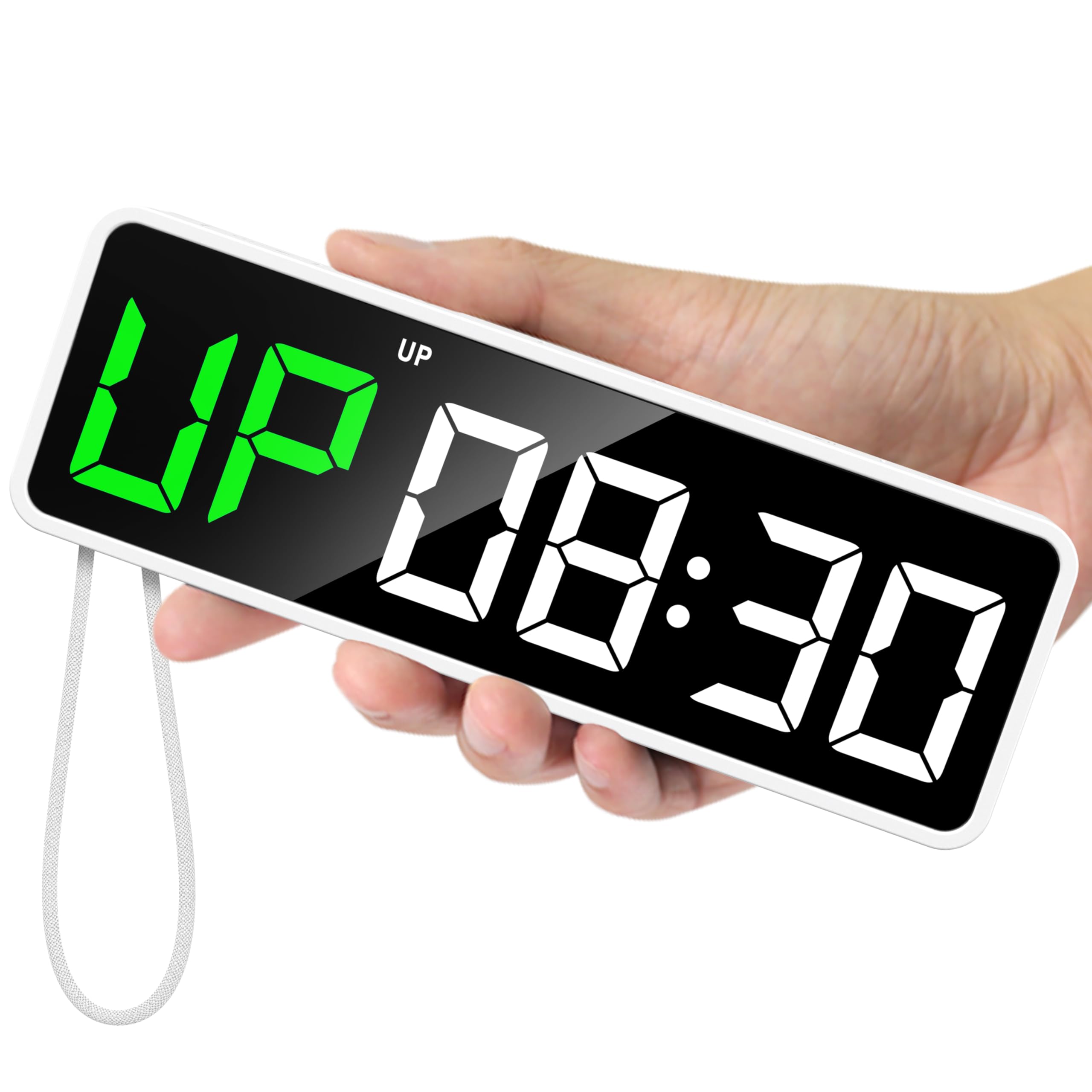 REACHER Portable Gym Timer Clock for Home Garage, Countdown/UP, Stopwatch, Workout Interval Timer with Powerful Battery, Strong 