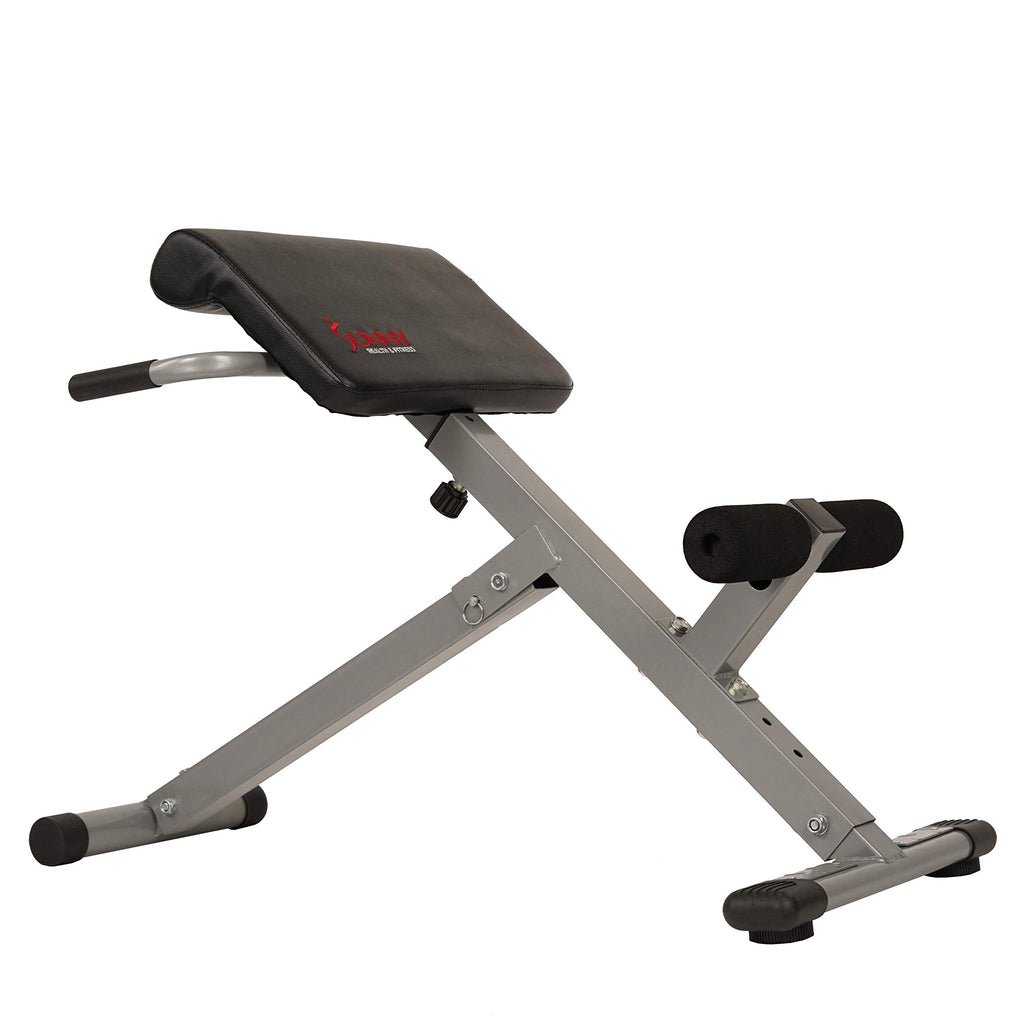 Sunny Health & Fitness 45-Degree Hyperextension Roman Chair With Adjustable Height And Back, Glute, Hamstring, And Ab Workouts F