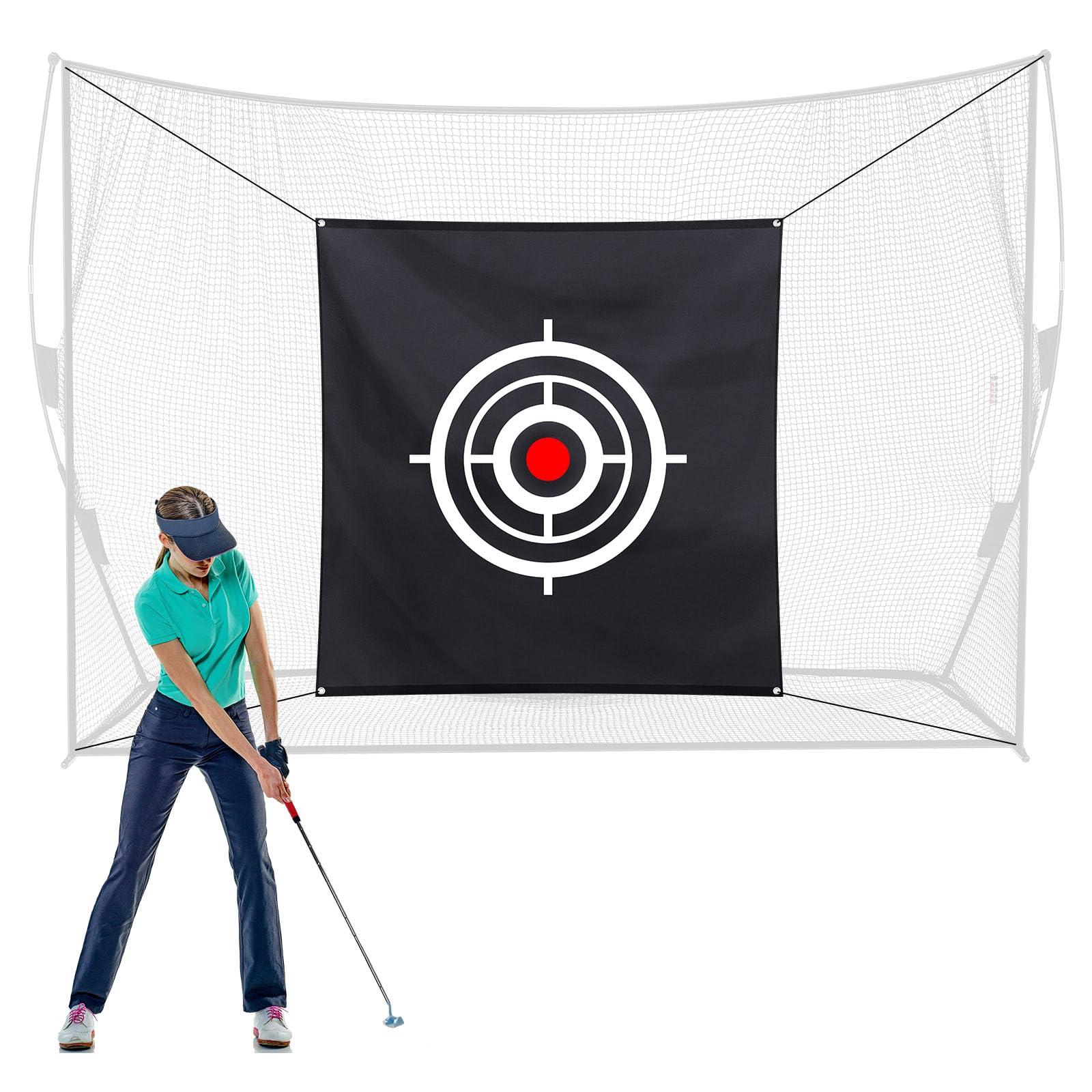 Halloscume Golf Target Cloth for Net Replacement Golf Hitting Net Target with 4 Straps for Practice Training Aids Indoor Outdoor