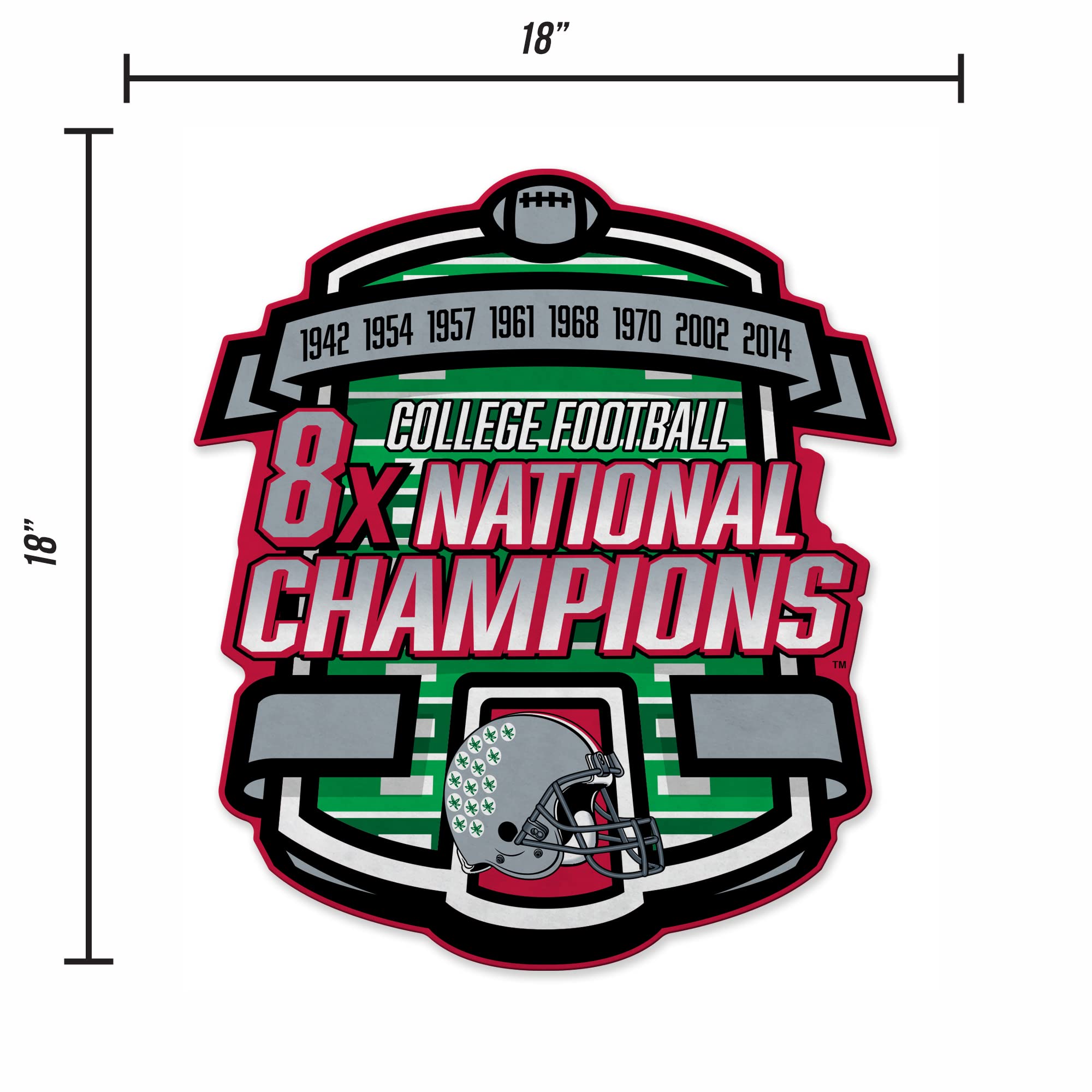 Rico Industries Ncaa Ohio State Buckeyes Champ Shape Cut Pennant - Home And Living Room D  Cor - Soft Felt Ez To Hang