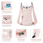 Telena Water Bottle Holder With Strap Crossbody Bags For Women For Walking, Hiking, Cycling Pink