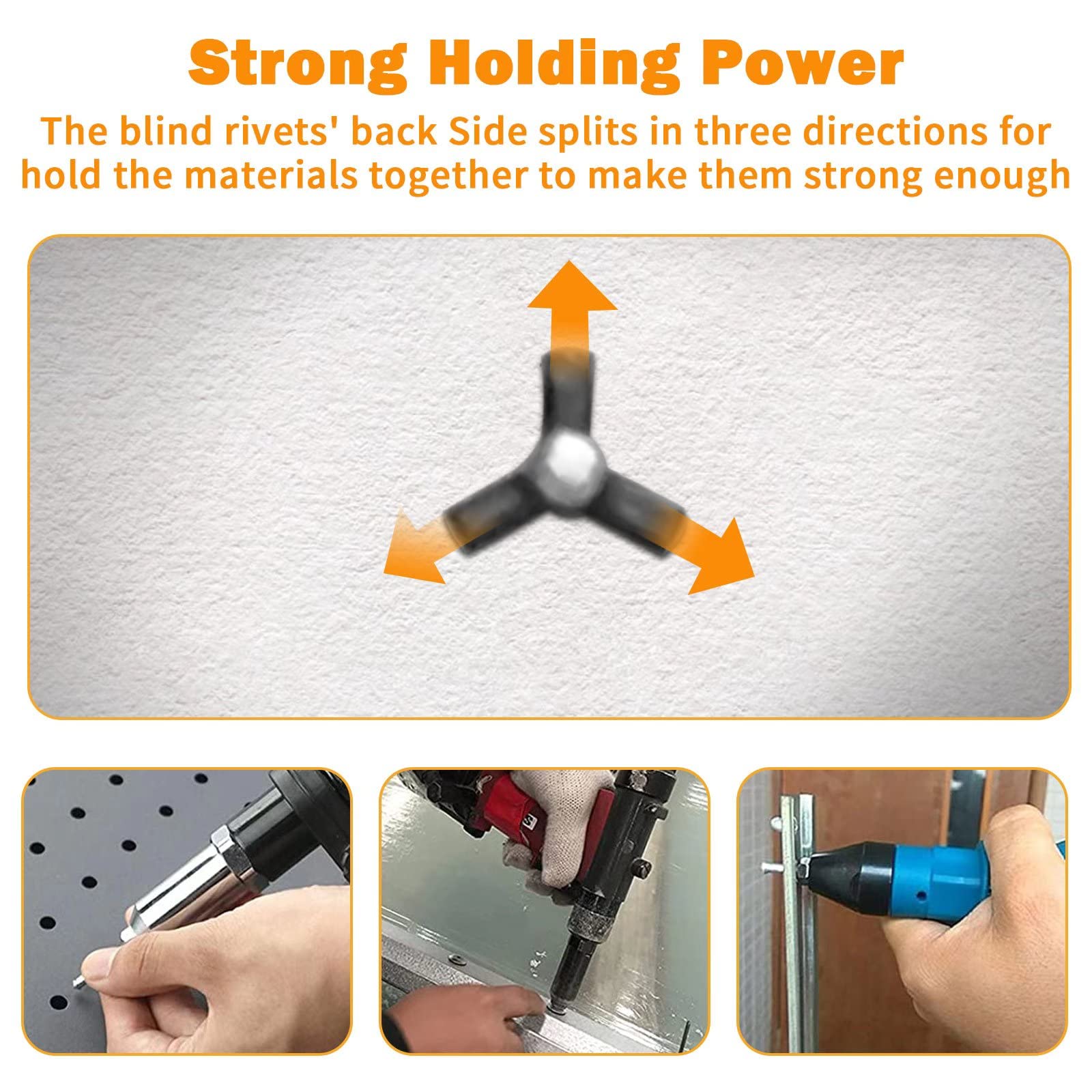 3/16'' Long Grip Tri-Grip Kayak Rivets Tri-Fold Tri Bulb Mounting Rivet With Waterproof O Rings For Deep Water Installing Kayak