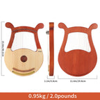 Lyre Harp, Lotkey 19 Metal Strings Harp Iron Saddle Solid Spruce Board Lyre Harp With Tunning Wrench, Extract Strings, Manual An