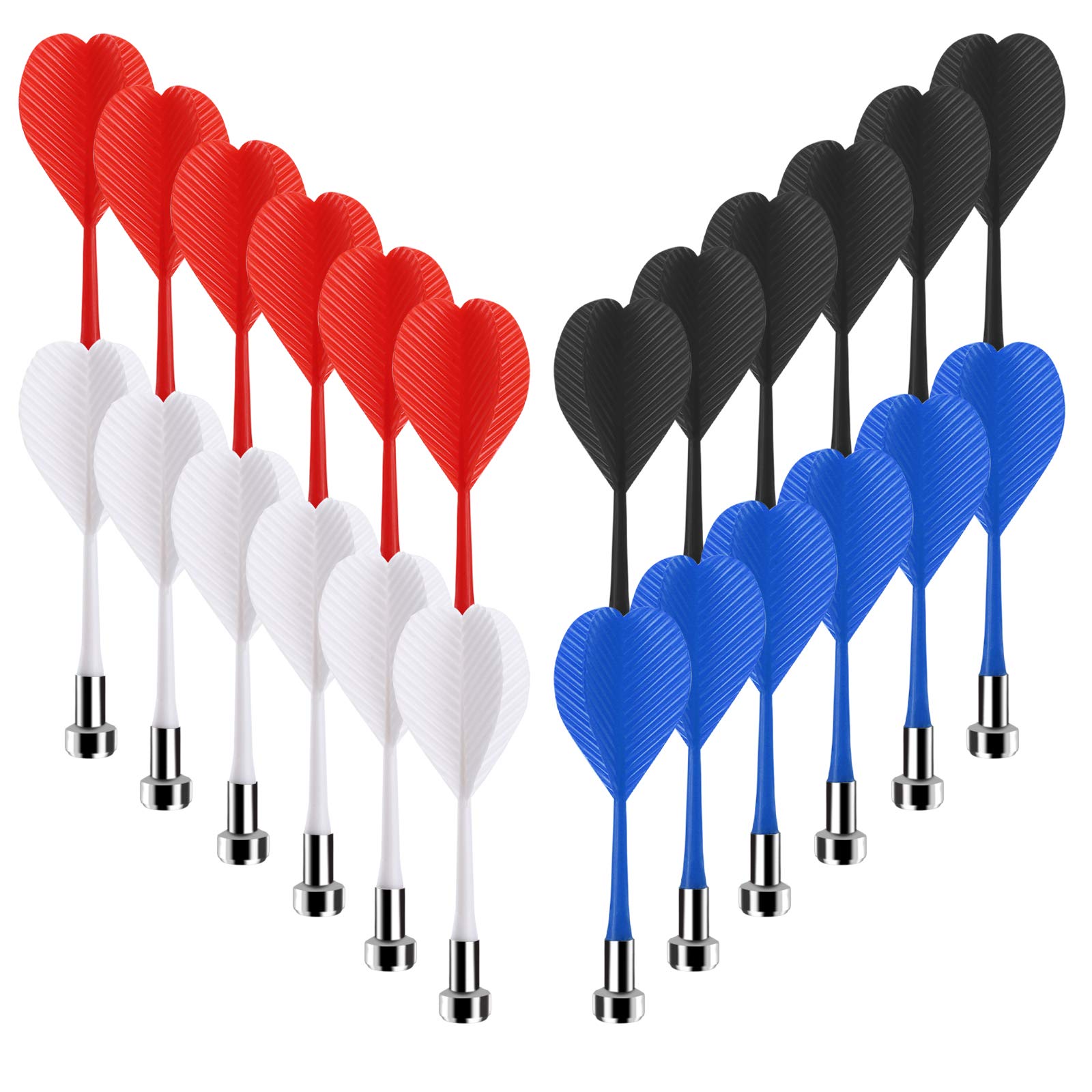 Accmor 24 Pcs Magnetic Darts, Plastic Darts Replacement Dart For Magnet Dartboard, Magnetic Darts For Kids Adults Target Game To