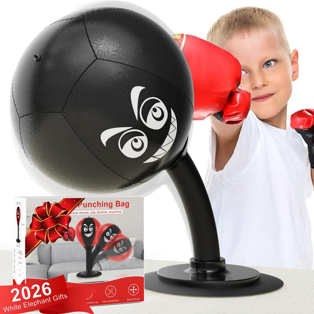 HZG Desktop Punching Bag, Stress Buster with Suction Cup for Office Table and Counters, Heavy Duty Stress Relief Ball, Desk Boxi