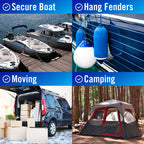 Dock Lines Boat Ropes For Docking 3/8'' Line Double Braided Mooring Marine Rope 15Ft Nylon Rope Boat Dock Line For Docking Ropes