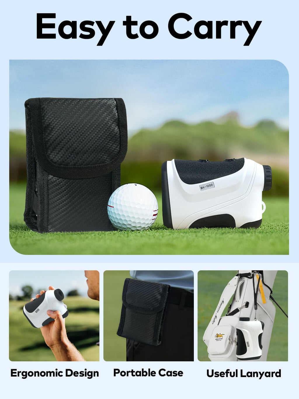 Moesapu Range Finder Golf With Slope, 1200Yd Laser Range Finder With Tripod Mount Hole, 7X Magnification Flag Lock Locking Vibra