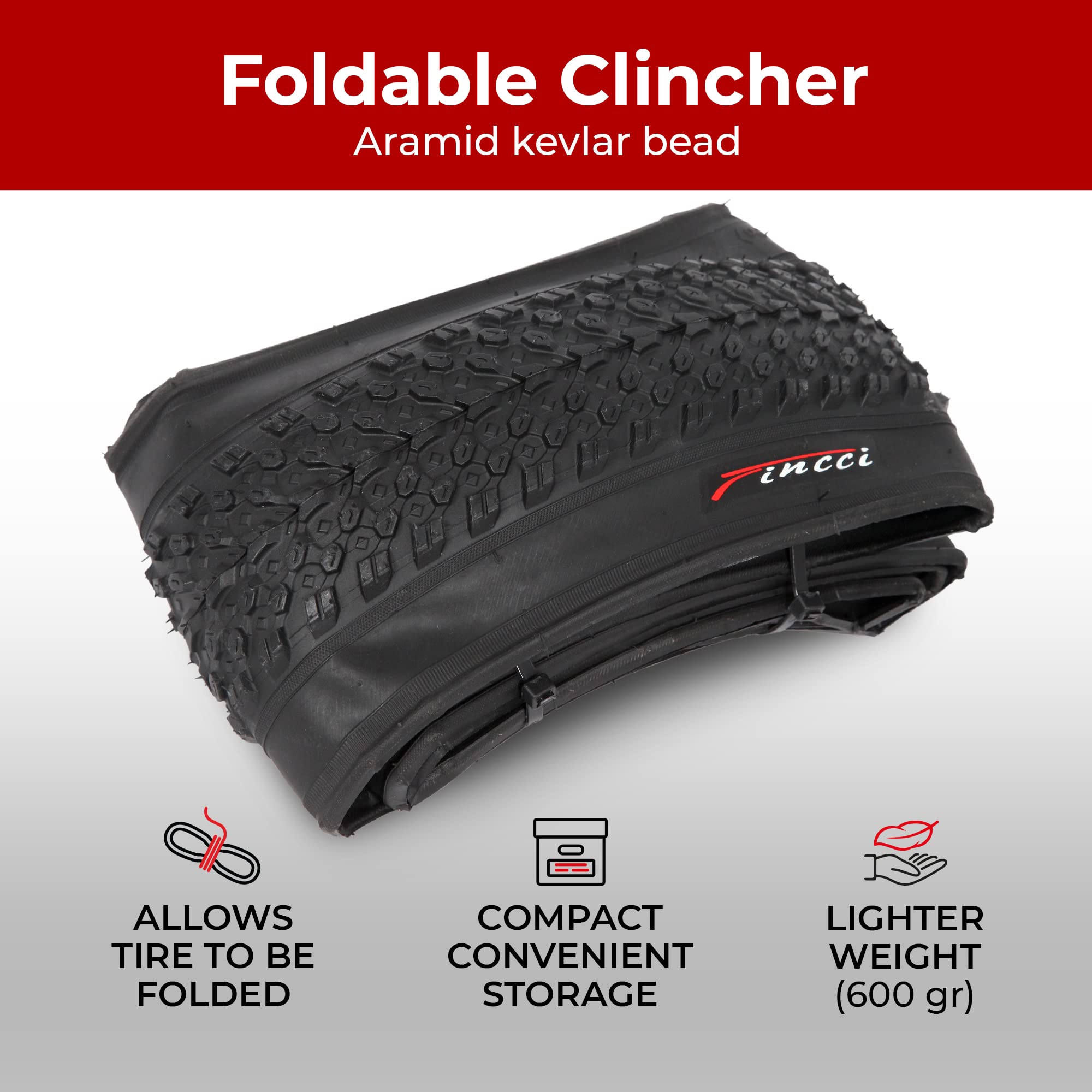 Fincci Pair 26 X 2125 Inch Foldable Bike Tires 57-559 For Mtb Mountain Hybrid Bicycle - Pack Of 2 26X2125 Tire