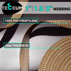 Teceum 1 Inch Webbing - Tan - 10 Yards - 1    Webbing For Climbing Outdoors Indoors Crafting Diy Nw