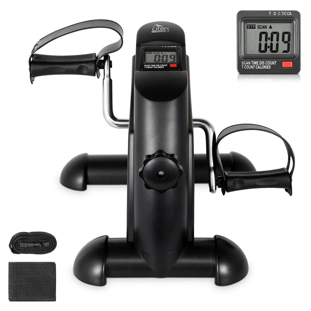 Uten Mini Exercise Bike, Under Desk Bike Pedal Exerciser, Under Desk Bike, Arm & Leg Peddler Machine With Lcd Screen Displays, P