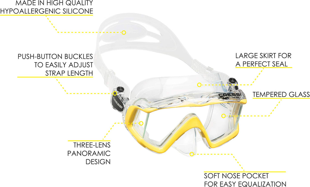 Cressi Pano 3, Clear/Yellow