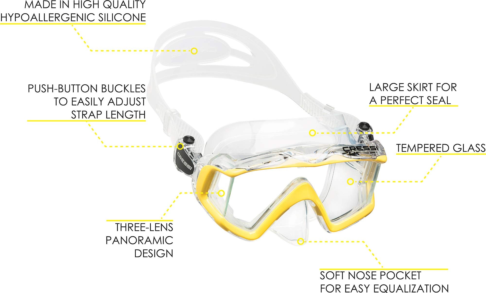 Cressi Pano 3, Clear/Yellow