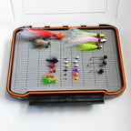 Alichino Fly Box For Fly Files Ice Jig Box Two Sided Waterproof Fly Fishing Box For Nymphs And Streamers (Grey Foam Insert C, Ex