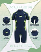 Xuker Kids Wetsuit For Boys Girls Youth 3Mm Neoprene Back Zip Shorty Wet Suit Thermal Wetsuits For Teens Scuba Dive Swimming