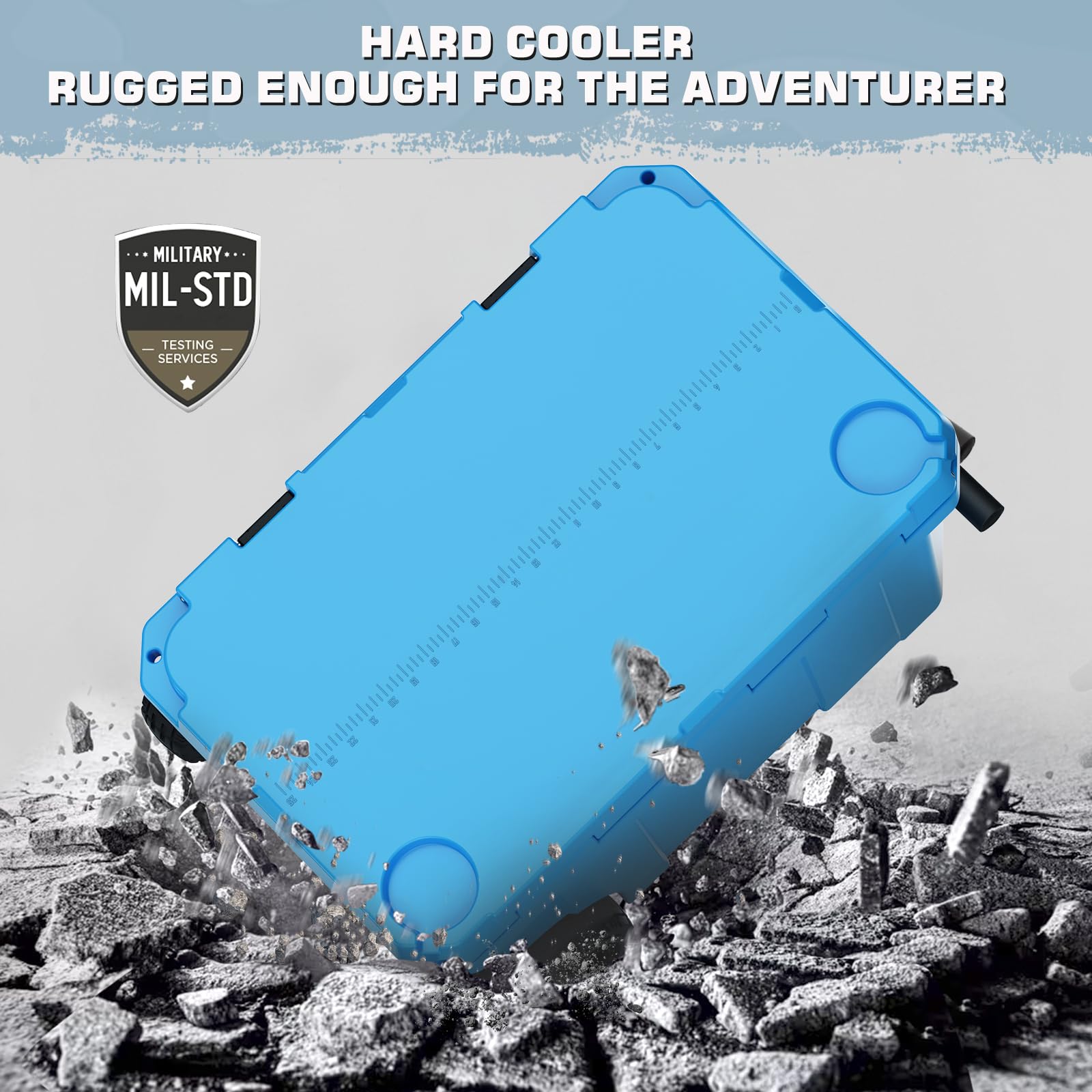 55 Quart Cooler With Wheels, Ice Chests Portable Camping Cooler Holds Ice Up To 6 Days, Leak-Proof Outdoor Insulated Cooler With