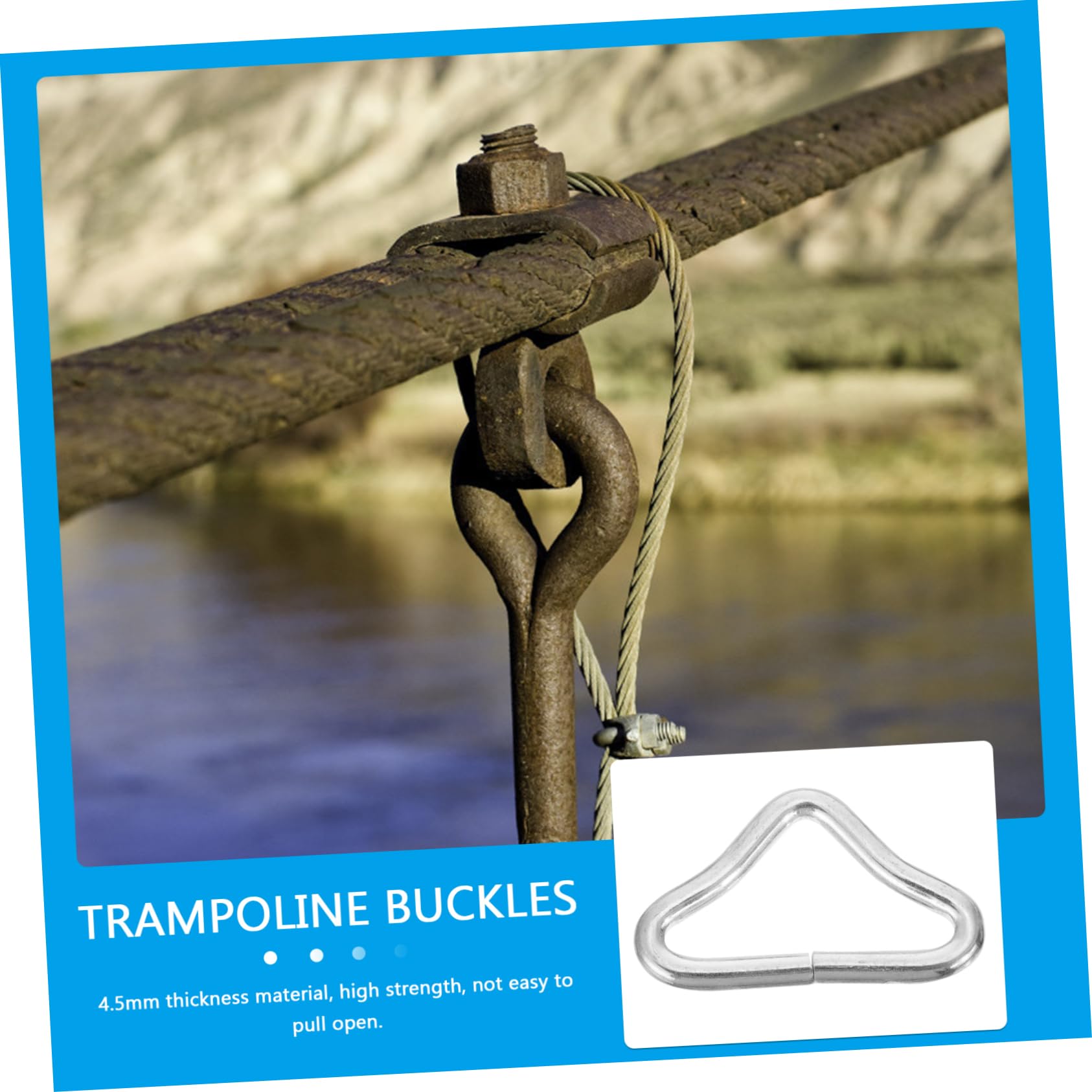 40Pcs Trampoline Triangle Ring Leash Rings Heavy Duty Leash Replacement Trampoline Clips Marine Clips Bungee Bed Triangle Ring G