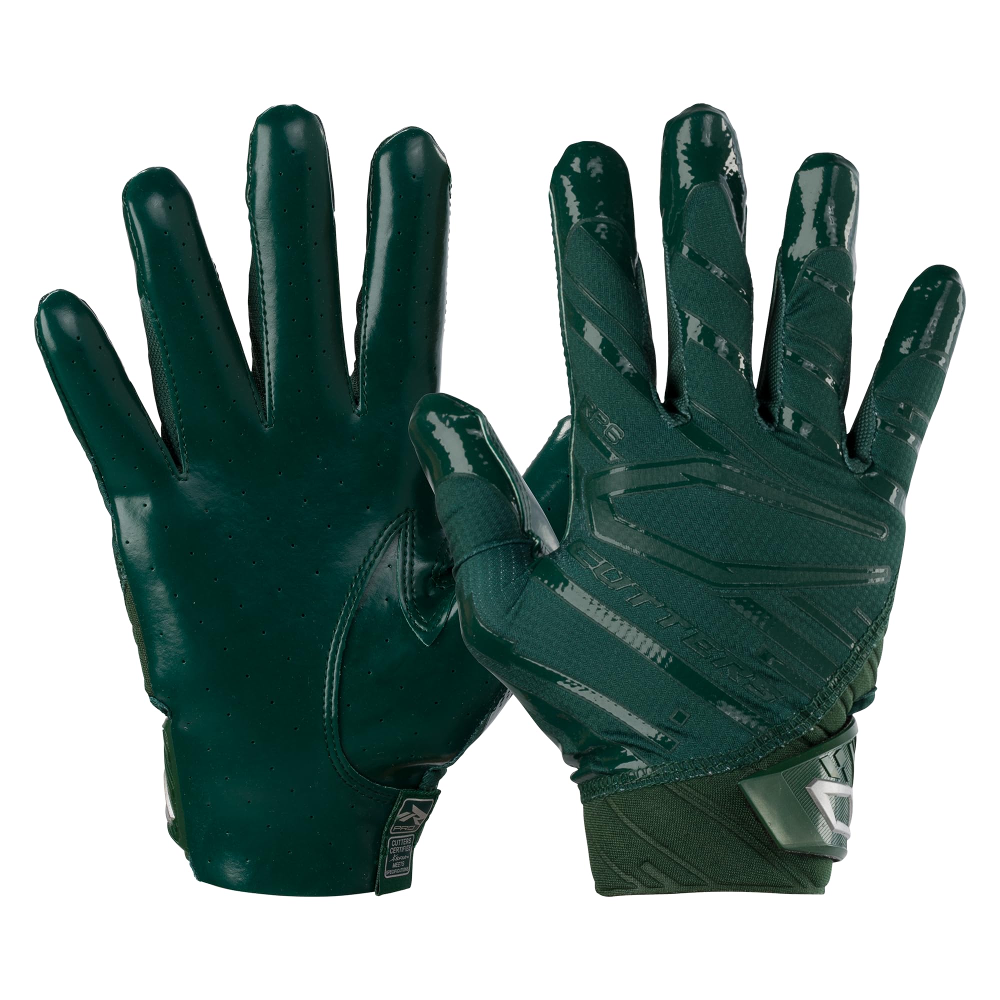 Cutters Rev Pro 6.0 Receiver Gloves Solid Dark Green Large