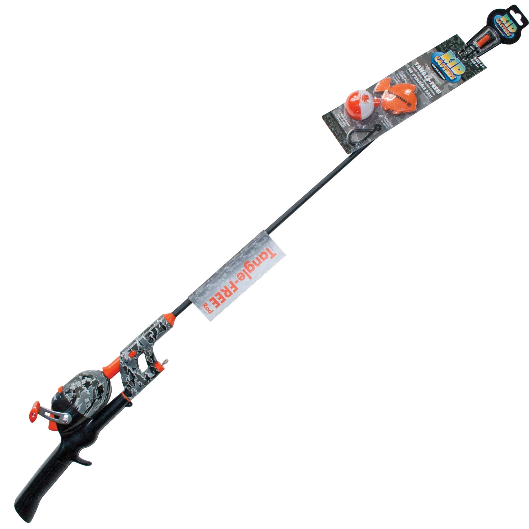 Kid Casters Tangle-Free Fishing Combo | Spincast Reel&Practice Casting Plug With Bobber | 34 Tangle-Free Combo |Pre-Spooled 6-Lb