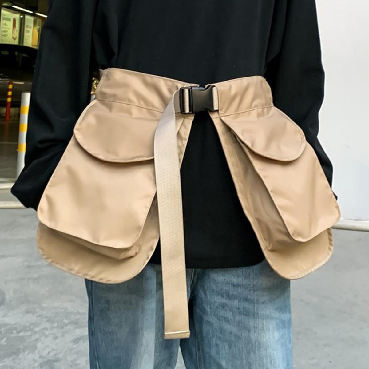 Calandis Waist Belt Apron Bag Hip Bag Tool Belt Pouch For Hiking Restaurant Gardening Khaki | Waist Packs & Bags | Hiking Backpa