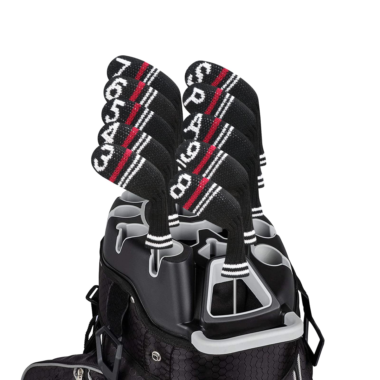 Lefeng 10Pcs Knitted Golf Iron Head Covers 3-9/A/P/S Set - Lightweight And Durable Material - Fit Well For Callaway Ping Taylorm