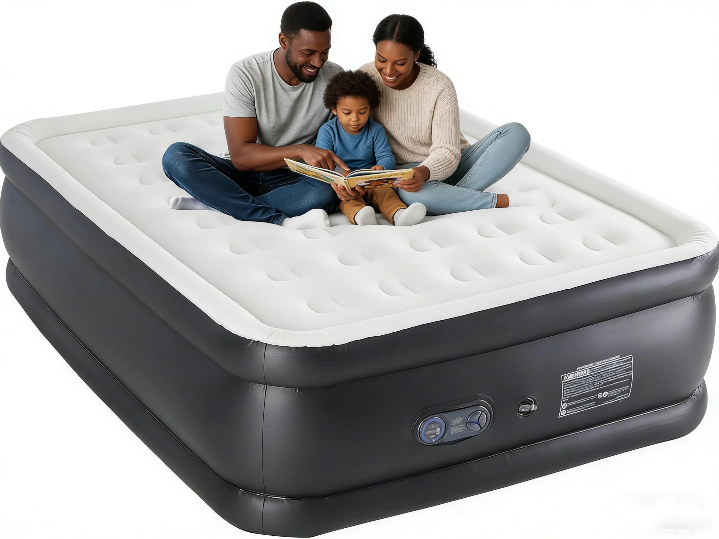Simple Deluxe 22 Queen-Size Camping Air Mattress, Built-in Fast Inflation Pump, Leak-Free & Foldable Design, Portable Inflatable