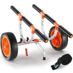 Vevor Heavy Duty Kayak Cart, Foldable Canoe Trolley Cart With 12'' Tires, Adjustable Width 6.69''-17.32'',350 Lb Weight Capacity