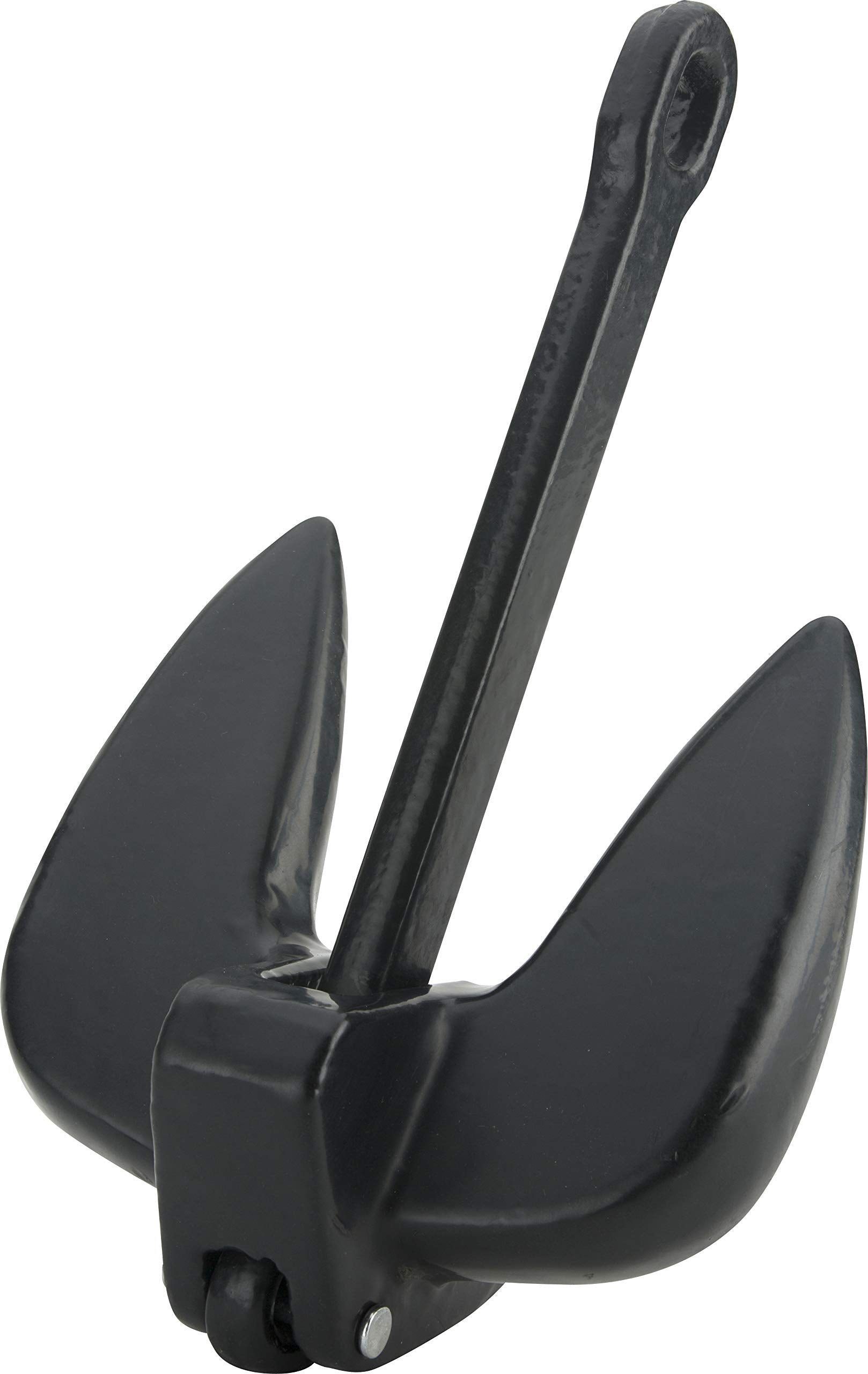 Attwood 9934B1 Solid Cast Iron 15-Pound Large Eye Navy Boat Anchor, Black PVC-Coated Finish