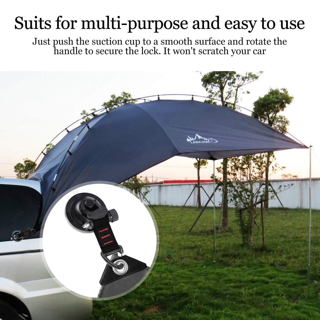 Conbola Heavy Duty Suction Cups With Hooks 4 Pieces Upgraded Car Camping Tie Down Suction Cup Camping Tarp Accessory With Securi