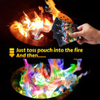 Hgd (50 Pack) Fire Color Changing Packets For Fire Pit, Indoor/Outdoor Fireplace, Campfires, Bonfires - Mystical Rainbow Magic F