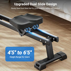 Dripex Rowing Machines for Home Use, Rowing Machine Magnetic Rower, 16 Levels of Workout Resistance, Max 350 LBS, Dual Slide Rai