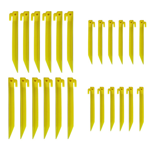 24Pcs Durable Tent Pegs Plastic Spike Hook Awning Camping Caravan Visual Marker,12X 6Inch + 12X 9Inch