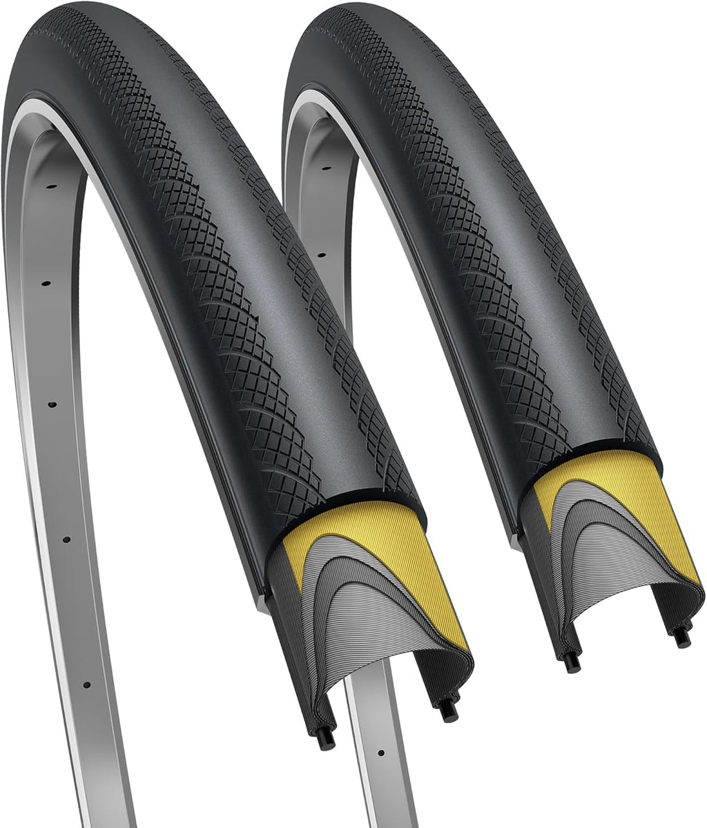 Fincci Pair 700X28C Tire 28-622 Foldable 60Tpi With 1Mm Antipuncture Protection For Cycling Race Road Racing Touring Bicycle Bik