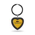 Rico Industries Ncaa Alabama State Hornets Ncaa Rhinestone Heart Colored Keychain, Black, 3-Inches In Length