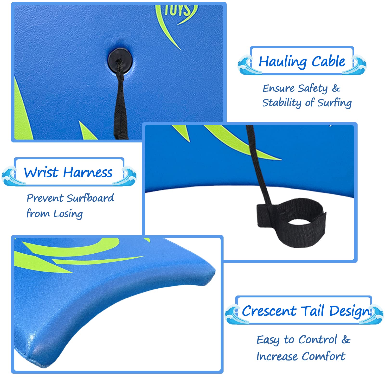 Bo-Toys Body Board Lightweight With Eps Core (Blue, 41-Inch)