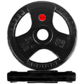 Fitvids Olympic Cast Iron 2-Inch Weight Plate for Strength Training & Weightlifting - Rubber Coate Style - 45LB (Pair) - Black