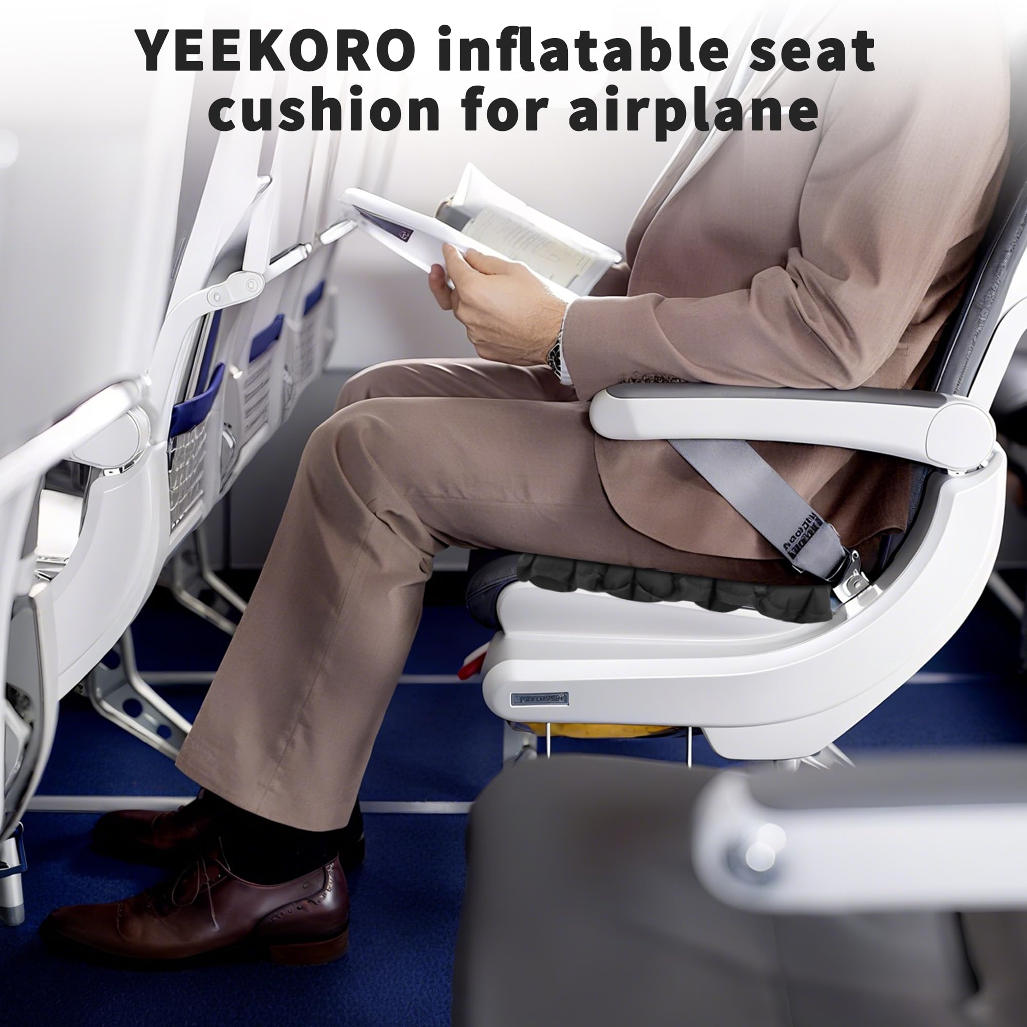 Yeekoro Inflatable Seat Cushion, Lightweight Camping Sitting Pad With Repair Cloths, Waterproof Air Seat, Portable For Climbing