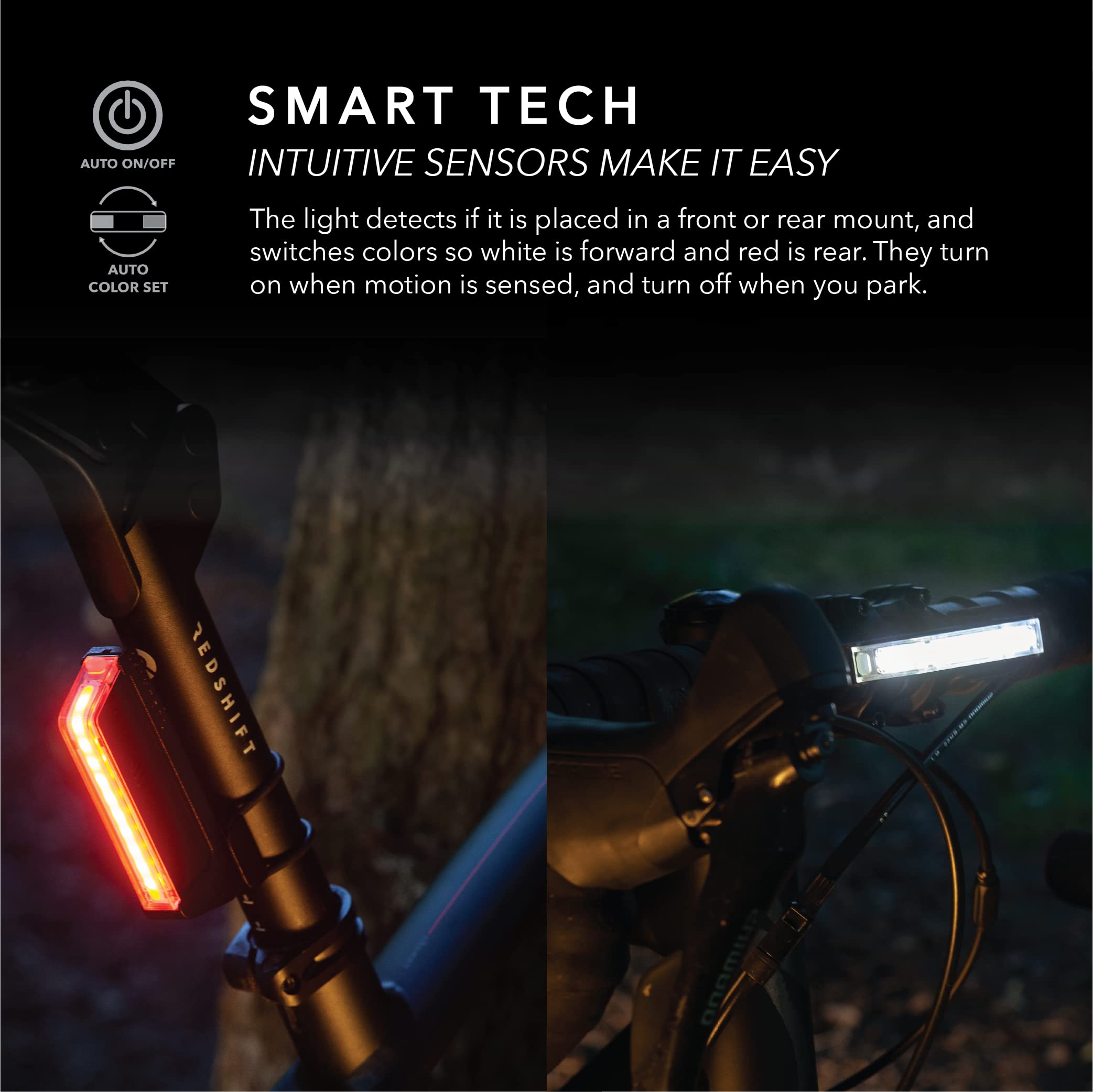 Redshift Arclight Led Bicycle Light, Dual-Color, Front-Rear Bike Light And Mount For Day And Night Riding, 36+Hr Battery Life, A