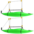 KOSEOO 2 Pack Kayak Hoist for Garage Ceiling Storage, Kayak Lift Pulley System with 85 lbs Capacity for Lightweight Kayak, Ladde