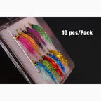 Tigofly 10 Pcs Ice Dub Uv Polar Fry Slowly Sinking Salmon Trout Steelhead Minnow Fly Fishing Flies Lures Set-Size 8